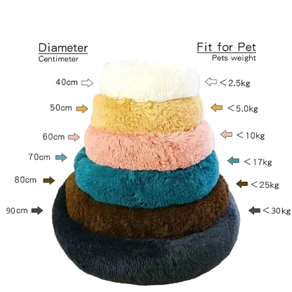 Round Plush Basket Dog Bed for All Sizes and Comfort.