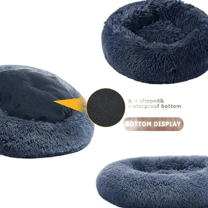 Round Plush Basket Dog Bed for All Sizes and Comfort.