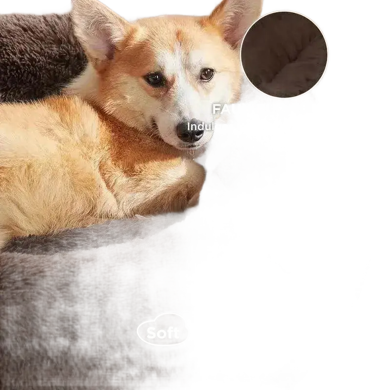 Round Plush Basket Dog Bed for All Sizes and Comfort.