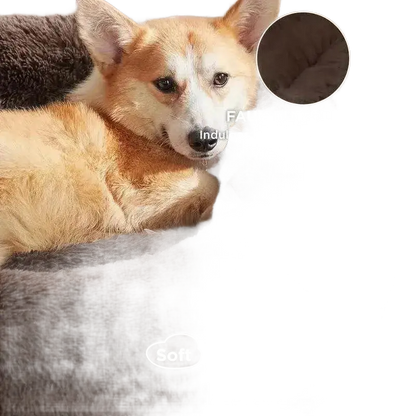 Round Plush Basket Dog Bed for All Sizes and Comfort.